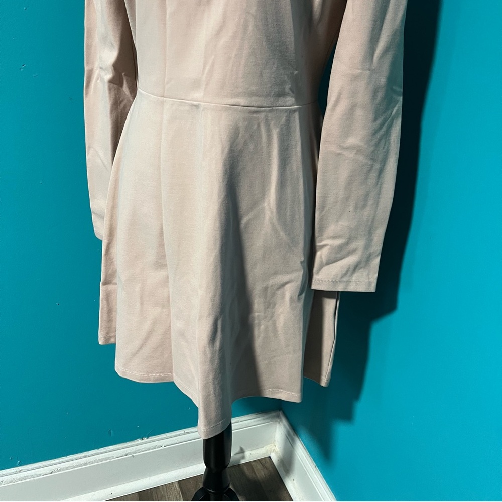 Red Valentino L Point D’esprit-Paneled Ruffled Ponte Mini Dress Nudo Blush Pink - Picture 6 of 10